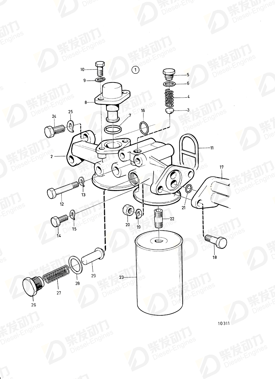 VOLVO Oil filter housing 470979 Drawing